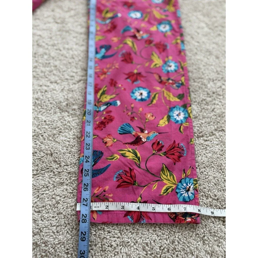 Printfresh Women’s XS Tall Pink Hummingbird Floral Pajama Set Artsy Colorful - Picture 13 of 13